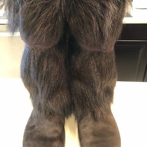 Tecnica skandia brown goat fur apres ski boot